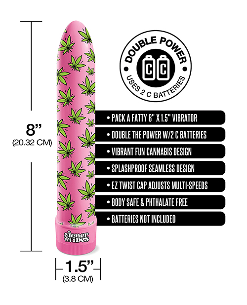 Stoner Vibes Pack A Fatty Multi Speed Vibrator - Pink Kush - Image 4