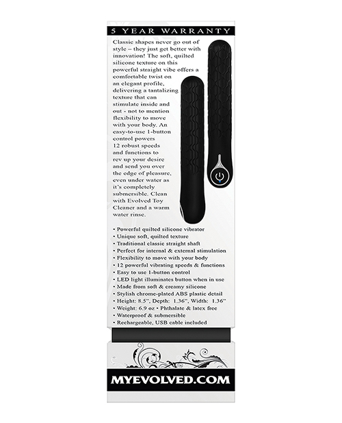 Evolved Quilted Love Rechargeable Vibrator - Black - Image 2