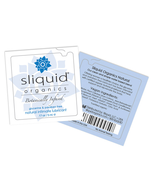 Sliquid Organics Natural Intimate Lubricant - .17 oz Pillow - Image 2