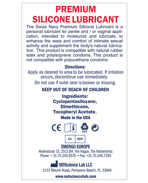 Swiss Navy Lube Silicone - 8 oz - Image 2