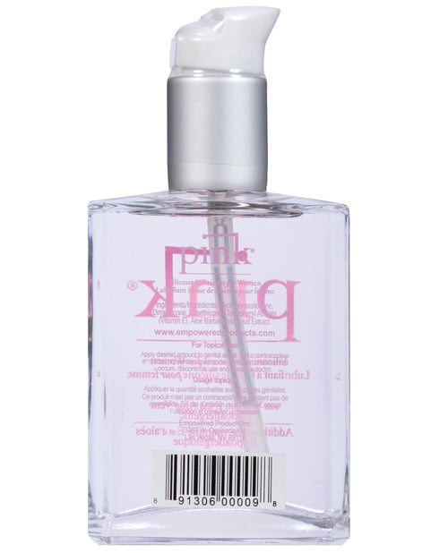 Pink Silicone Lube - 4 oz Glass Bottle - Image 2