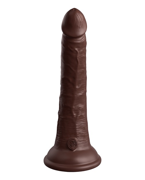 King Cock Elite 7" Dual Density Silicone Cock - Brown - Image 3