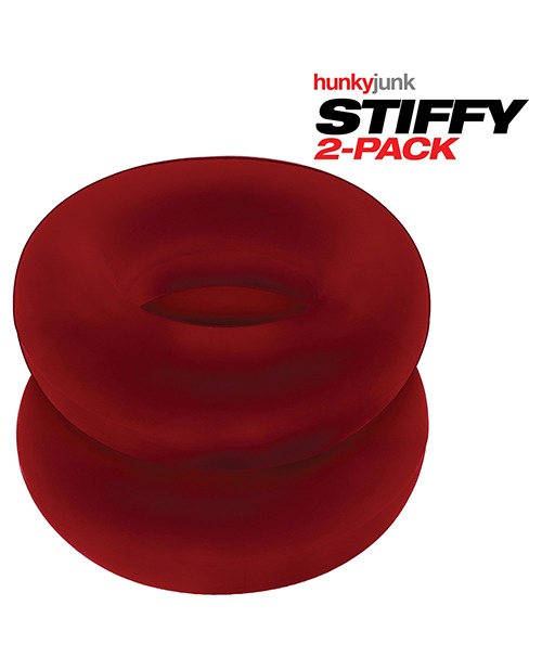 Hunky Junk Stiffy 2 Pack Cockrings - Cherry Ice - Image 4