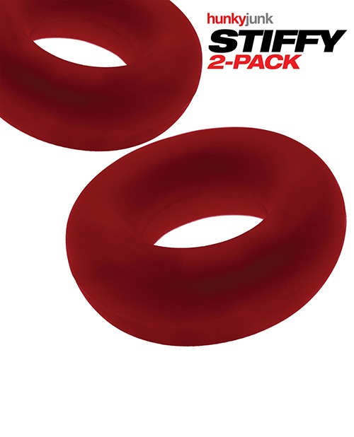 Hunky Junk Stiffy 2 Pack Cockrings - Cherry Ice - Image 2