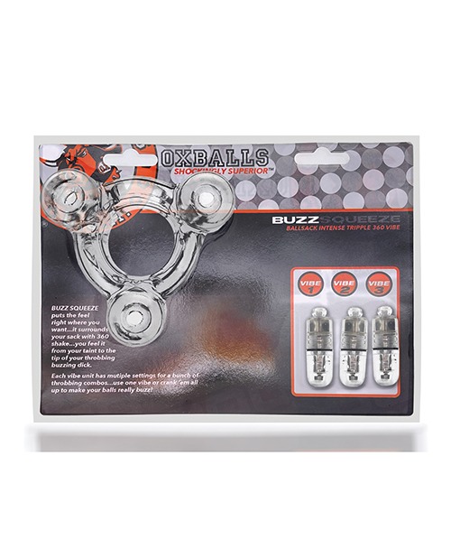 Oxballs Buzz Squeeze Ballstretcher Vibe - Clear - Image 6