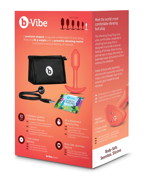 b-Vibe Vibrating Snug Plug - Small Orange - Image 2