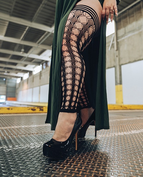 Kixies Jo Circle Fishnet Footless Thigh - Image 2