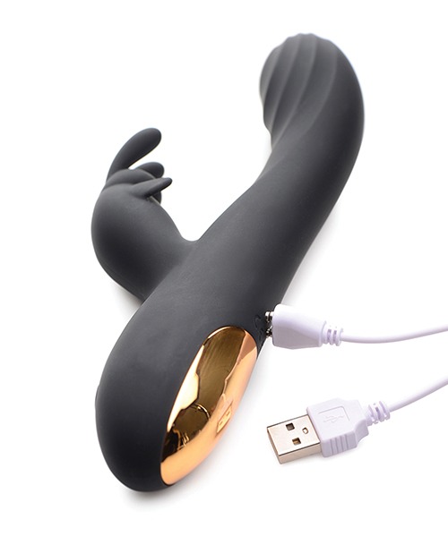 Curve Toys Power Bunnies Cuddles 10x Silicone Rabbit Vibrator - Black - Image 6