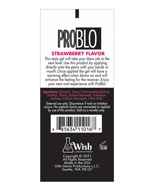 Pro Blo Oral Pleasure Gel - 1.5 oz Strawberry - Image 2