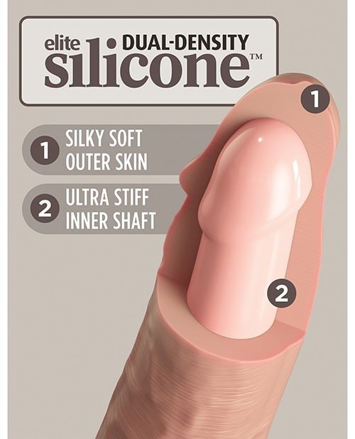 King Cock Elite 9" Dual Density Silicone Cock - Light - Image 5