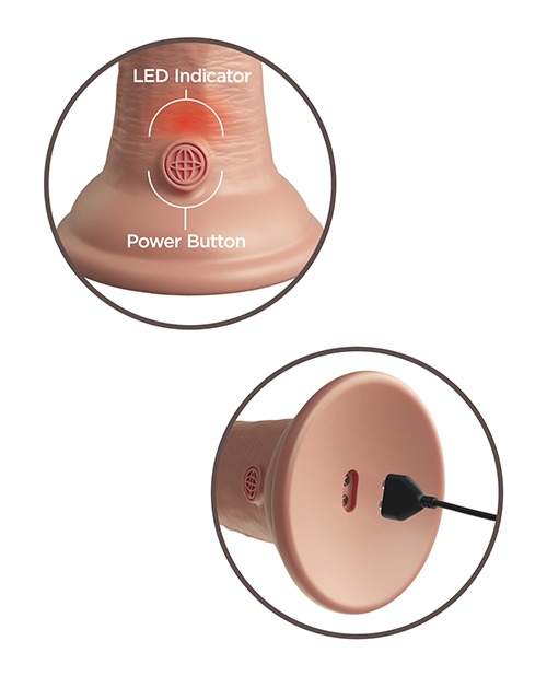King Cock Elite 6" Dual Density Vibrating Silicone Cock - Light - Image 5