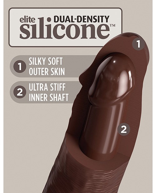 King Cock Elite 7" Dual Density Silicone Cock - Brown - Image 5