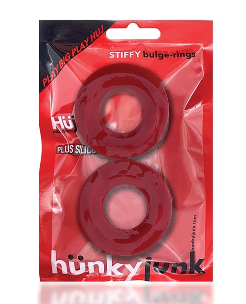 Hunky Junk Stiffy 2 Pack Cockrings - Cherry Ice - Image 5