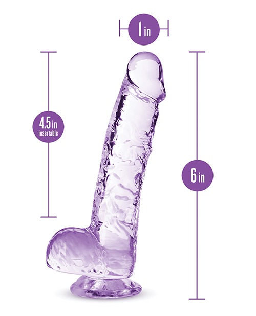 Blush Naturally Yours 6" Crystalline Dildo - Amethyst - Image 5