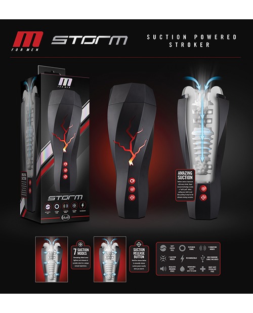 Blush M for Men Storm Suction Powered Stroker - Clear - Image 3