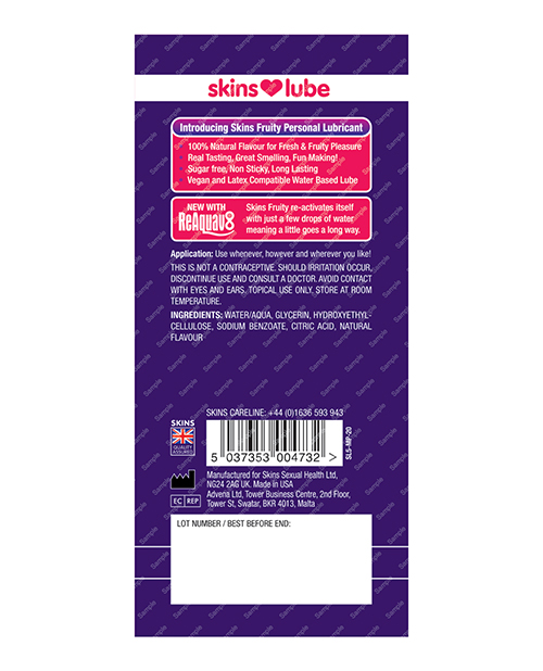 Skins Water Based Lubricant - 5 ml Foil Mango & Passionfruit - Image 2