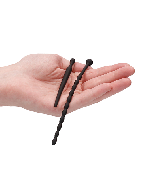 Shots Ouch Urethral Sounding Beginners Silicone Plug Set - Black - Image 4