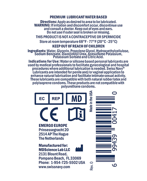 Swiss Navy Water Based Lube - 1 oz Bottle - Image 2