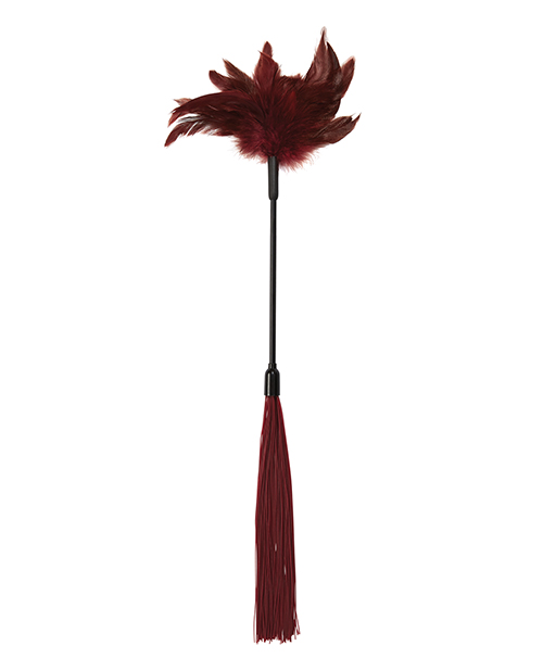 Sex & Mischief Enchanted Feather Tickler - Burgundy - Image 2