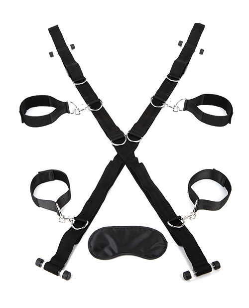 Lux Fetish Over the Door Cross w/4 Universal Soft Restraint Cuffs - Image 2