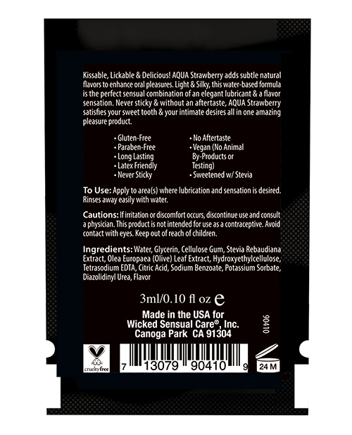 Wicked Sensual Care Water Based Lubricant - .1 oz Strawberry - Image 2