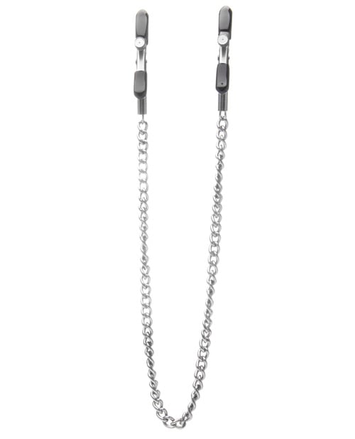 Shots Ouch Adjustable Nipple Clamps w/Chain - Metal - Image 2