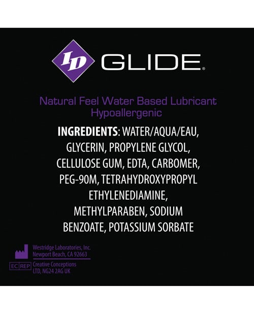 ID Glide Water Based Lubricant - 4.4 oz Flip Cap Bottle - Image 2