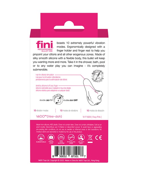 VeDO Fini Rechargeable Bullet Vibe - Pink - Image 5