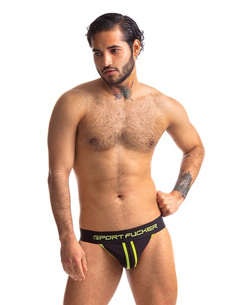 Sport Fucker Jersey Jock - XXL Black/Green - Image 2