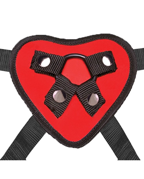 Lux Fetish 5" Dildo w/Red Heart Strap On Harness Set - Image 4