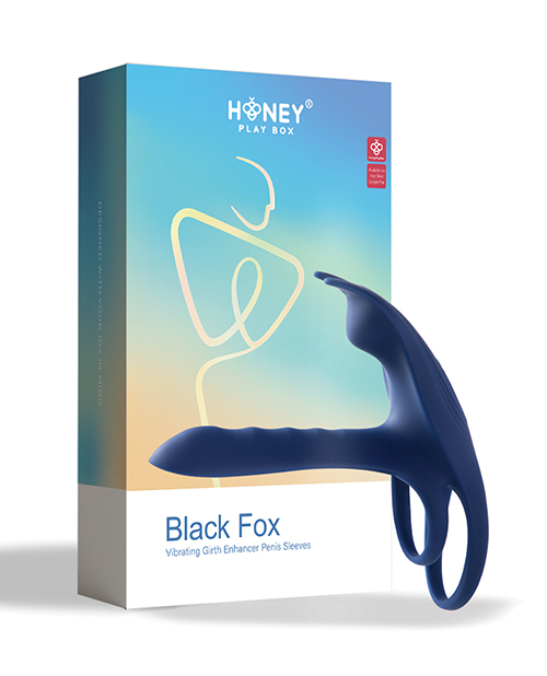 Blue Fox Vibrating Girth Enhancer Penis Sleeve - Blue - Image 2