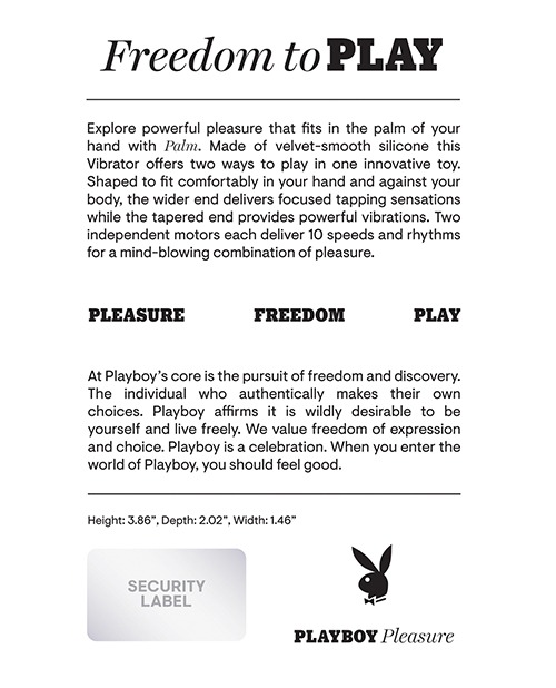 Playboy Pleasure Palm Vibrator - Solo - Image 2