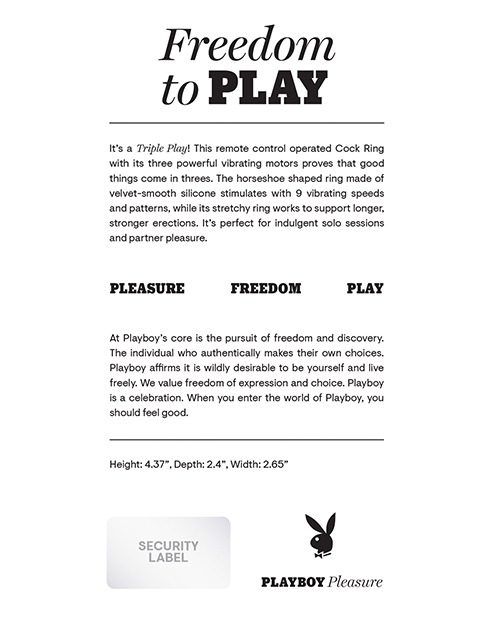 Playboy Pleasure Triple Play Cock Ring - 2 AM - Image 2