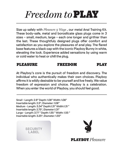 Playboy Pleasure Pleasure 3 Ways Butt Plugs - Image 2