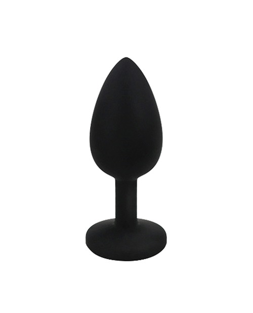 Nobu Fetish Small Silicone Plug w/Jewels - Black - Image 2