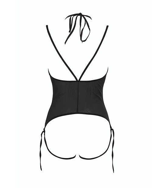 Allure Angelina Sheer Mesh Under Bust Teddy Black S/M - Image 5