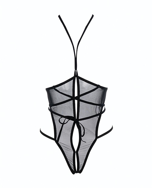 Allure Nicola Open Cup Mesh Teddy Black S/M - Image 4