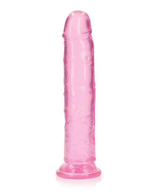 Shots RealRock Crystal Clear 9" Straight Dildo w/Suction Cup - Pink - Image 2