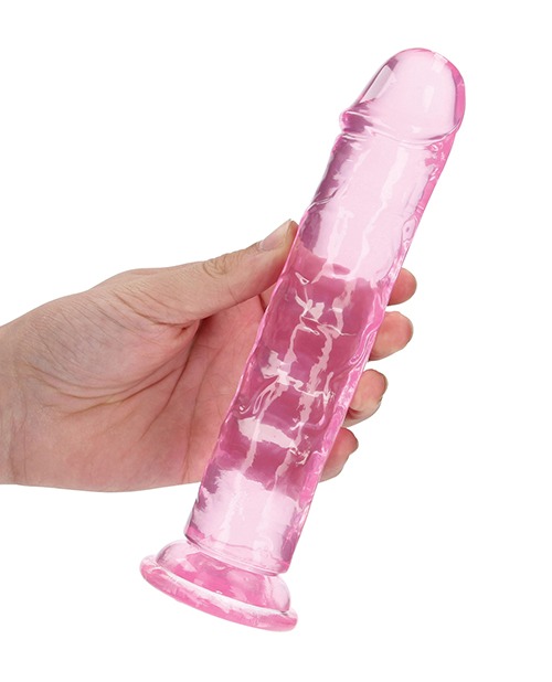 Shots RealRock Crystal Clear 8" Straight Dildo w/Suction Cup - Pink - Image 5