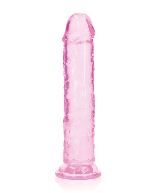 Shots RealRock Crystal Clear 8" Straight Dildo w/Suction Cup - Pink - Image 3