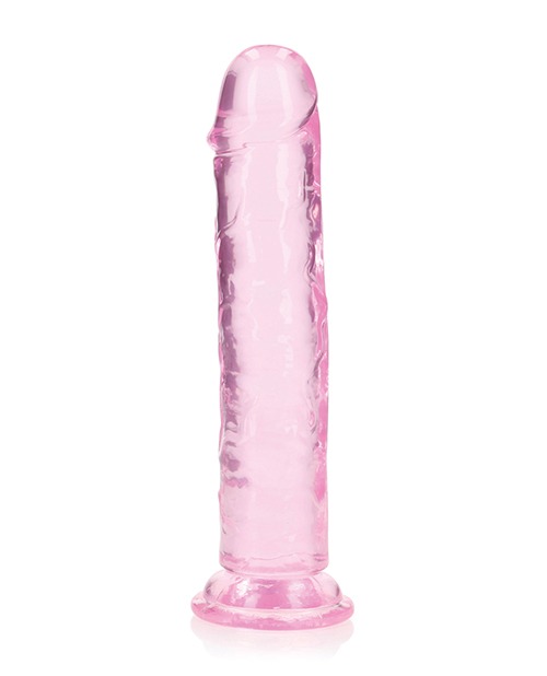 Shots RealRock Crystal Clear 8" Straight Dildo w/Suction Cup - Pink - Image 2
