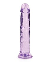 Shots RealRock Crystal Clear 7" Straight Dildo w/Suction Cup - Purple - Image 3