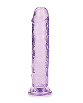 Shots RealRock Crystal Clear 7" Straight Dildo w/Suction Cup - Purple - Image 2