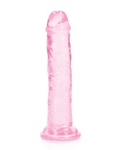 Shots RealRock Crystal Clear 6" Straight Dildo w/Suction Cup - Pink - Image 3