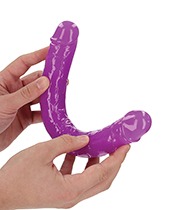 Shots RealRock 12" Double Dong Glow in the Dark - Neon Purple - Image 3