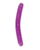 Shots RealRock 12" Double Dong Glow in the Dark - Neon Purple - Image 2