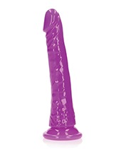 Shots RealRock 8" Slim Dildo Glow in the Dark - Neon Purple - Image 2