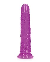Shots RealRock 7" Slim Dildo Glow in the Dark - Neon Purple - Image 3