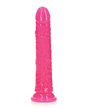 Shots RealRock 7" Slim Dildo Glow in the Dark - Neon Pink - Image 3