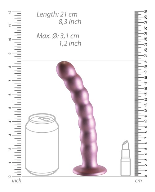 Shots Ouch 8" Beaded G-Spot Dildo - Rose Gold - Image 5